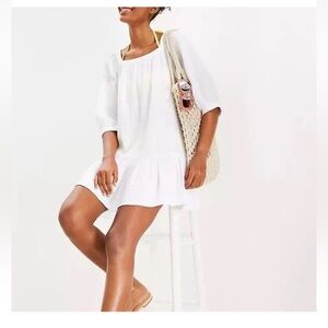 LOFT Square Neck Flounce Swing Dress